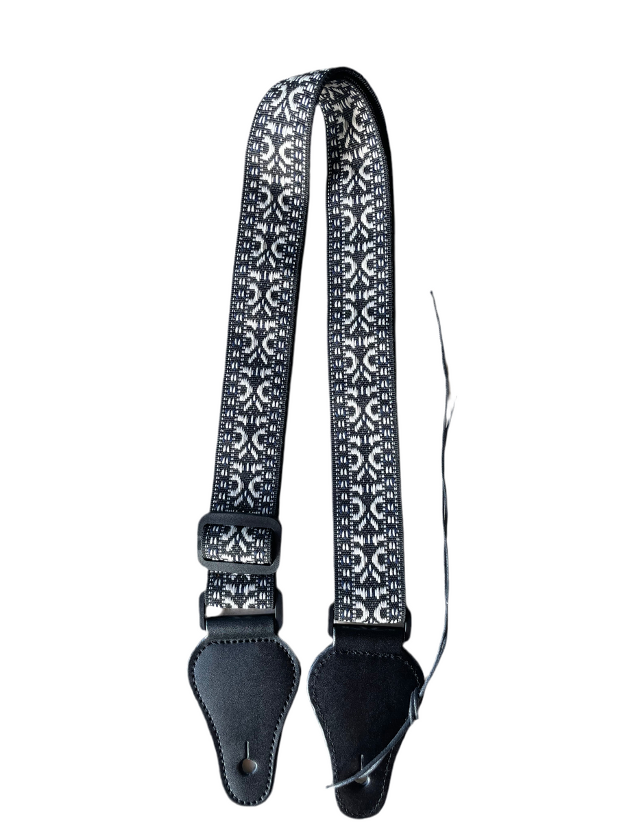Ukulele Strap STRAP/SD15 Black White Embroidery