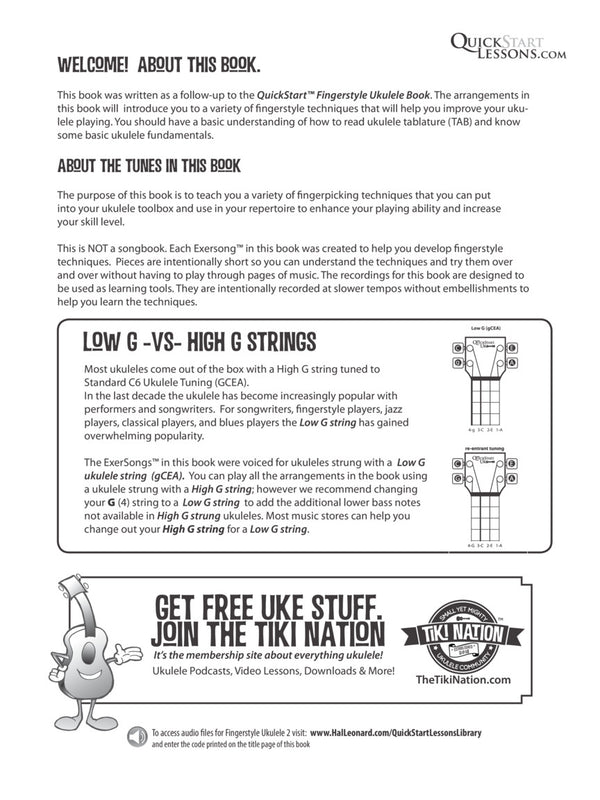 Kev's QuickStart for Fingerstyle Ukulele Volume 2 Book - UKULELE MOVEMENT