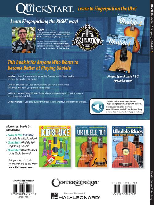 Kev's QuickStart for Fingerstyle Ukulele Volume 1 Book - revised edition