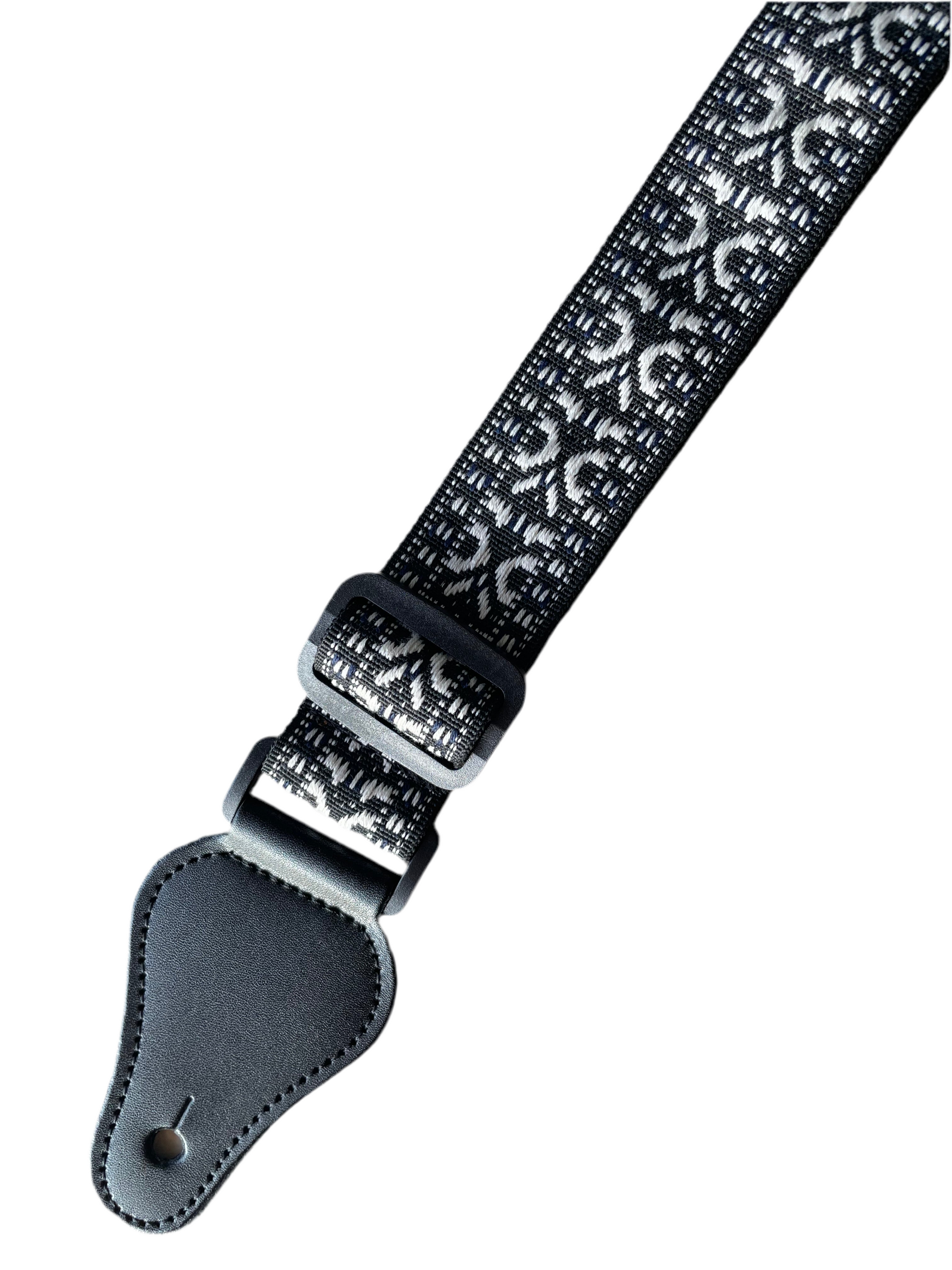 Ukulele Strap STRAP/SD15 Black White Embroidery