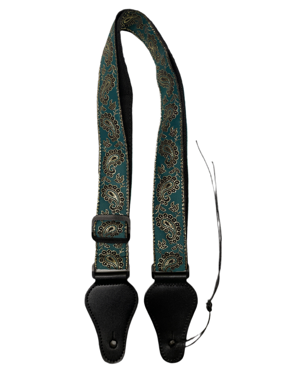 Ukulele Strap STRAP/SD08 Green & Gold Paisley