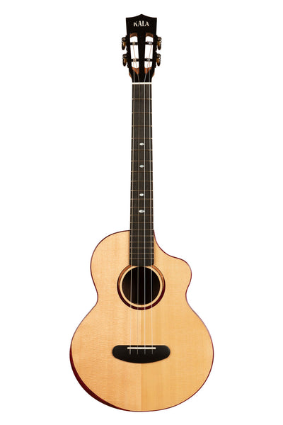 Kala Contour All Solid Gloss Spruce Rosewood Baritone Ukulele with Cutaway