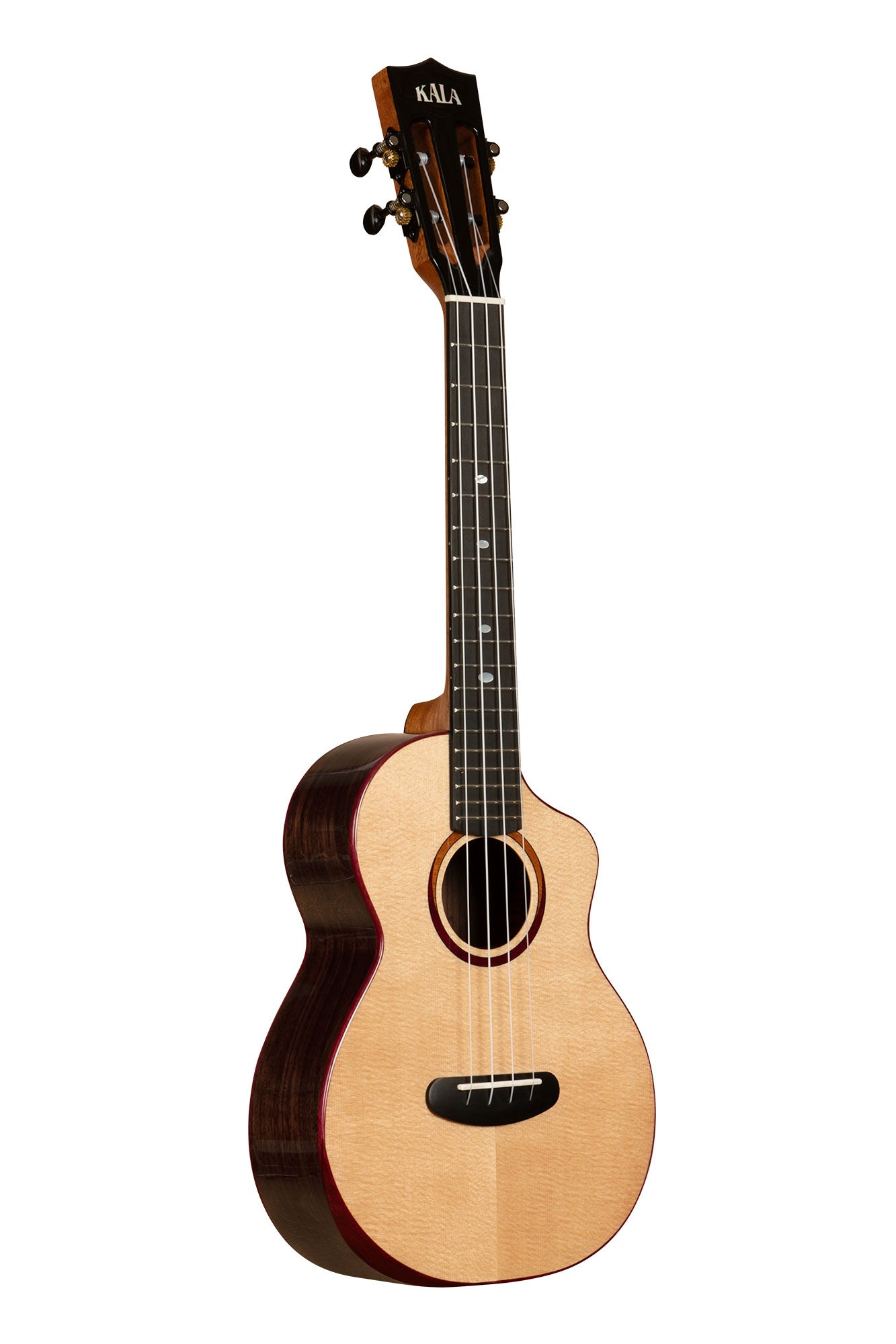 Kala Contour All Solid Gloss Spruce Rosewood Tenor Ukulele with Cutaway (KA-CT-SSRW-TG-C)