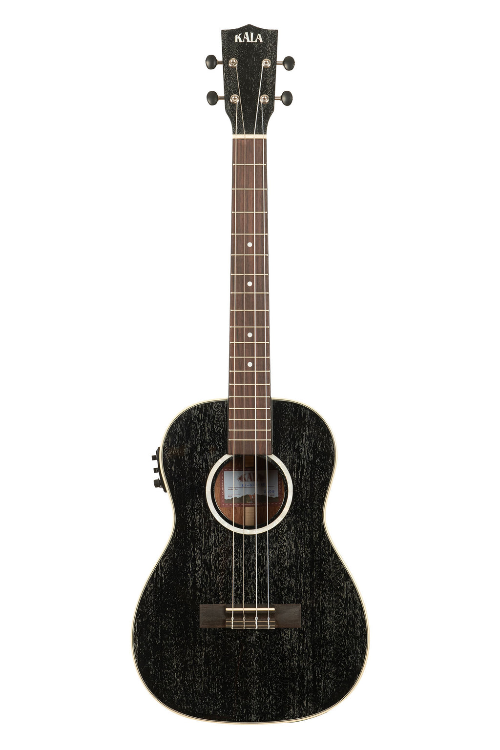 Kala All Solid Salt & Pepper Doghair Mahogany Baritone Ukulele with pickup (KA-SDH-BE)