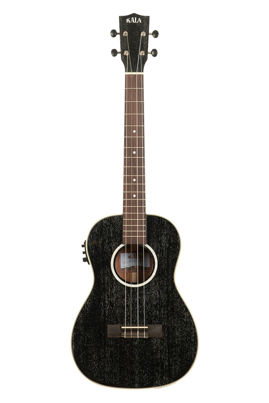 Kala All Solid Salt & Pepper Doghair Mahogany Baritone Ukulele with pickup (KA-SDH-BE)