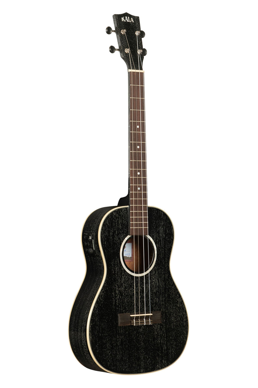 Kala All Solid Salt & Pepper Doghair Mahogany Baritone Ukulele with pickup (KA-SDH-BE)