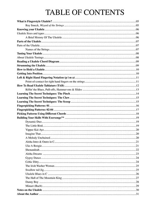 Kev's QuickStart for Fingerstyle Ukulele Volume 1 Book - revised edition