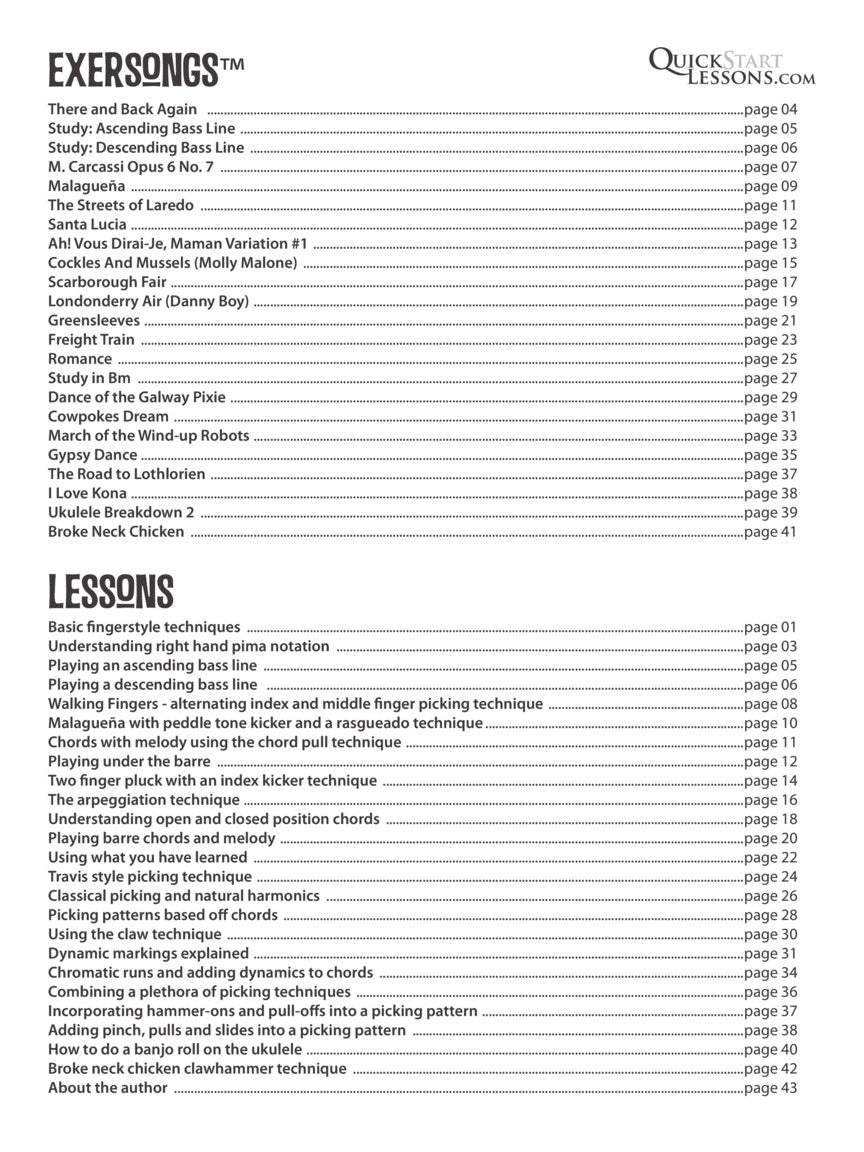 Kev's QuickStart for Fingerstyle Ukulele Volume 2 Book