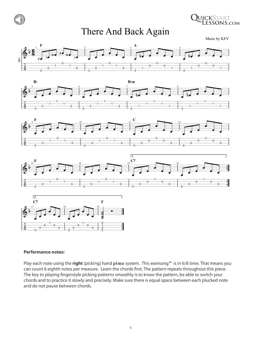 Kev's QuickStart for Fingerstyle Ukulele Volume 2 Book