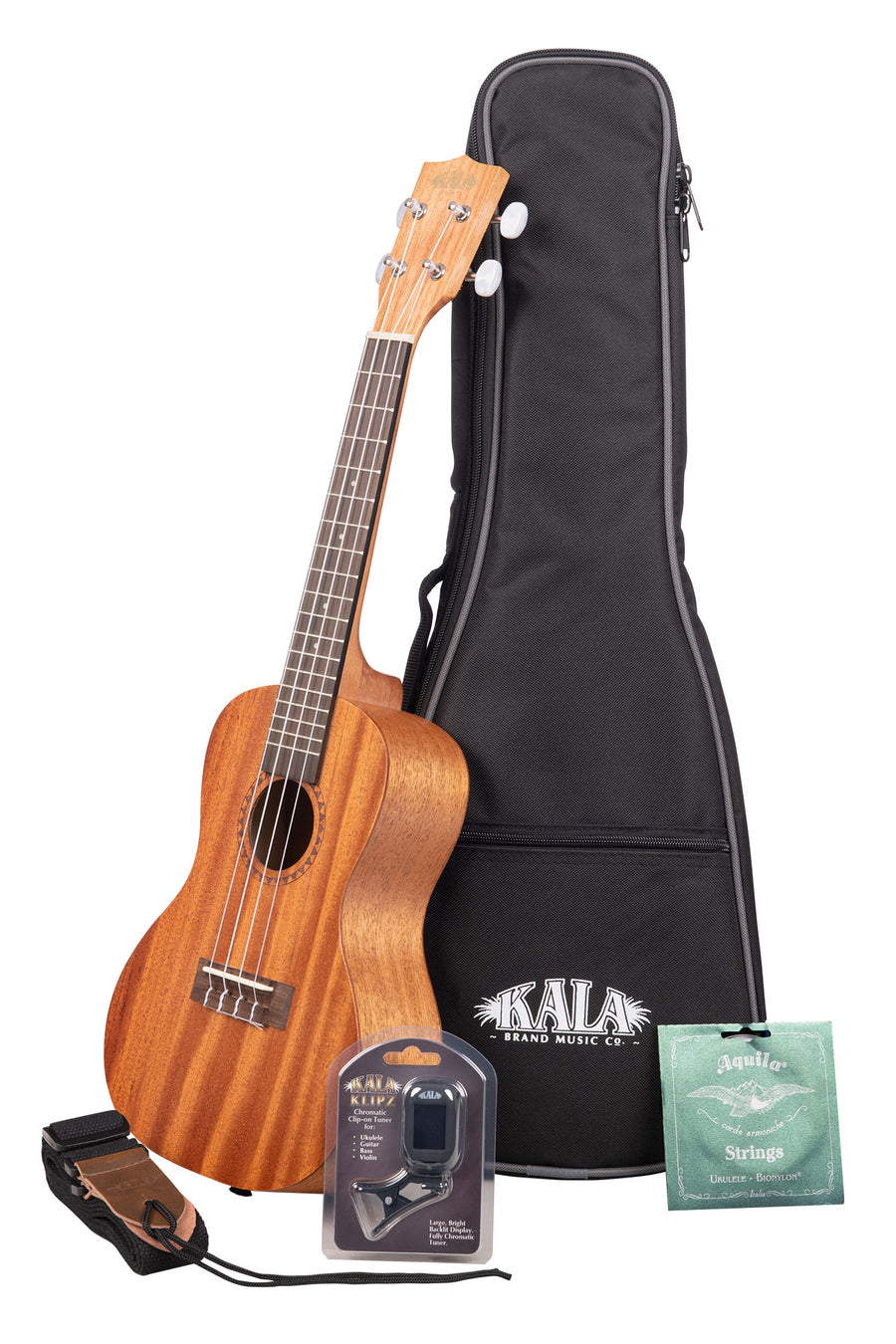 Kala Mahogany Ukulele Bundle (KA-15 series - 3 sizes)