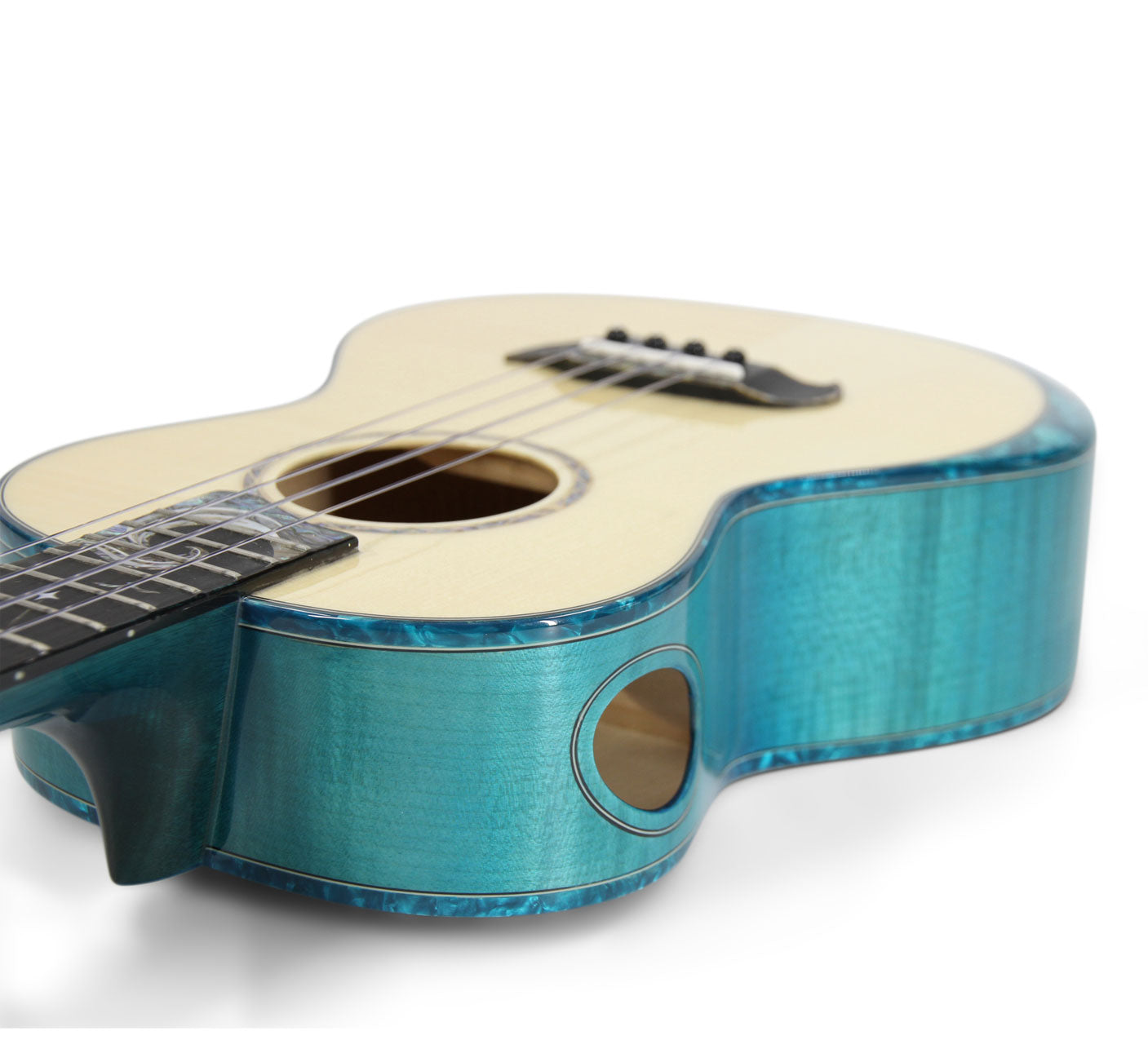 Kai All Solid Flame Maple Blue Tenor Ukulele (KTI-BD)