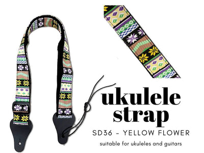 Ukulele Strap STRAP/SD36 Yellow Flower