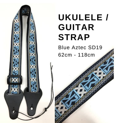 Ukulele Strap STRAP/SD19 Blue Aztec