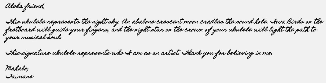 Enya MOON Taimane Signature Tenor Ukulele with pickup (Blue)